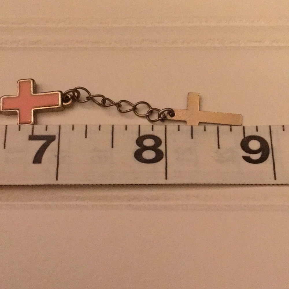 Silver and Peach Colored Cross Bracelet ⭐️⭐️ - Picture 5 of 8